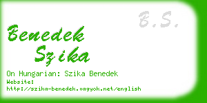 benedek szika business card